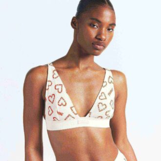 BOMULLSRIBBELT BRALETTE MED DYP UTSATT UTSEEND