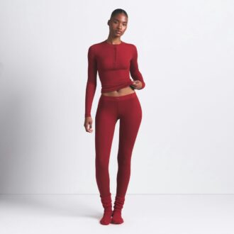 BOMULLSRIBBELT HENLEY- OG LEGGINGSETT