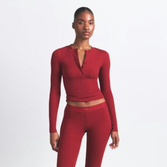 BOMULLSRIBBELT HENLEY- OG LEGGINGSETT