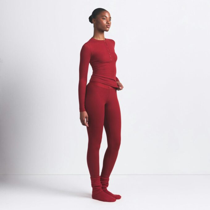 BOMULLSRIBBELT HENLEY- OG LEGGINGSETT