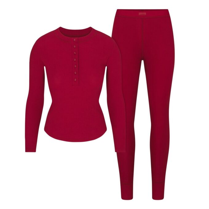 BOMULLSRIBBELT HENLEY- OG LEGGINGSETT