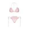 BRODERT TYLL-KNYTE-BRALETTE OG THONG-SETT