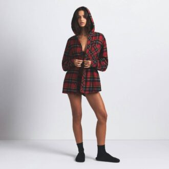 FLANELL SLEEP OVERSIZED HETTESKJORTE MED KNAPPING