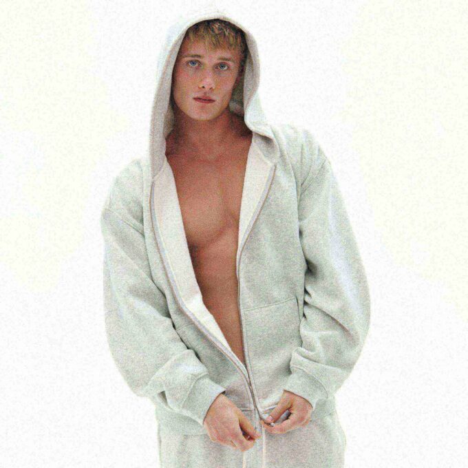 FLEECE LOUNGE HERRE AVSLAPPET HETTEGENSER MED GLIDELÅS