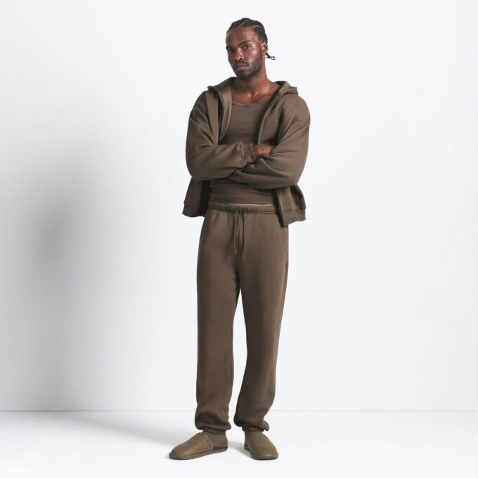 FLEECE LOUNGE HERRE AVSLAPPET JOGGINGBUKS