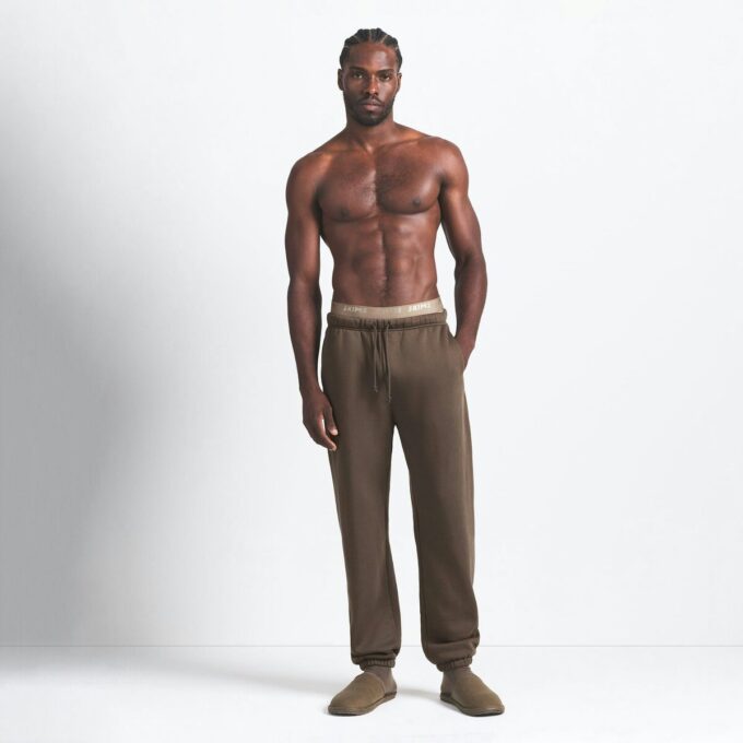 FLEECE LOUNGE HERRE AVSLAPPET JOGGINGBUKS