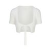 FUZZY STRIKKET CROP TOPP OG KORT SETT