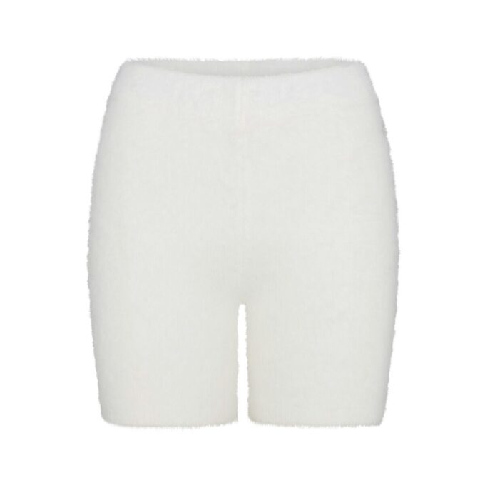 FUZZY STRIKKET CROP TOPP OG KORT SETT