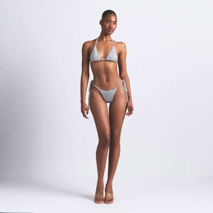 GLITTER BRALETTE OG THONG-SETT