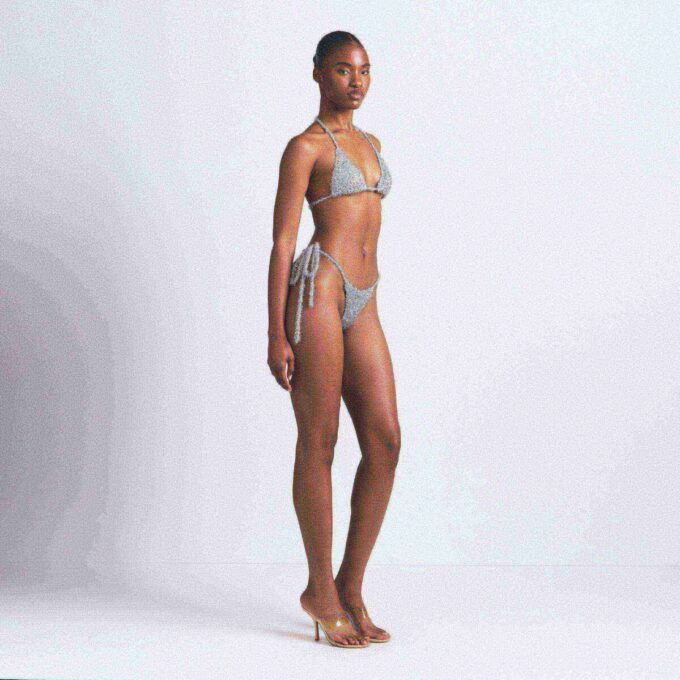 GLITTER BRALETTE OG THONG-SETT