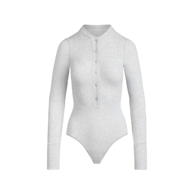 Henley-body i bomullsjersey med utringning