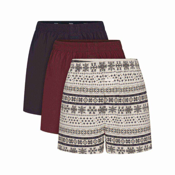 HERRE BOXERSHORT I BOMULL POPLIN, 3-PAKNING