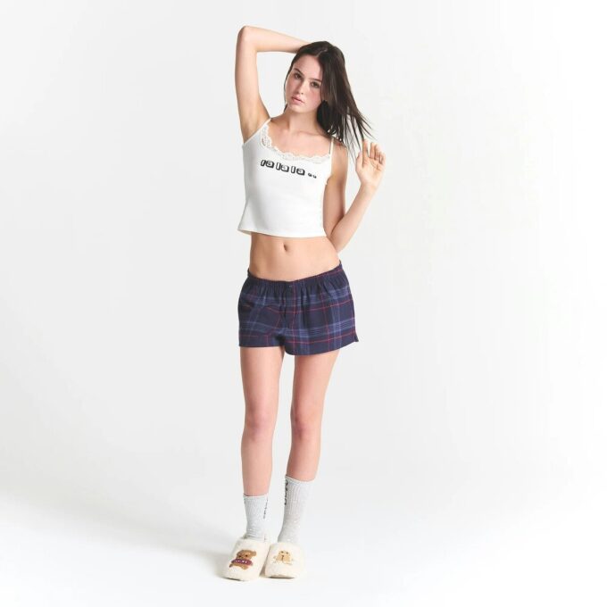 KAKTUS PLANTE FLEA MARKET X SKIMS SKIMS SLEEP BLONDE TANKE OG FLANELL SHORTS SETT