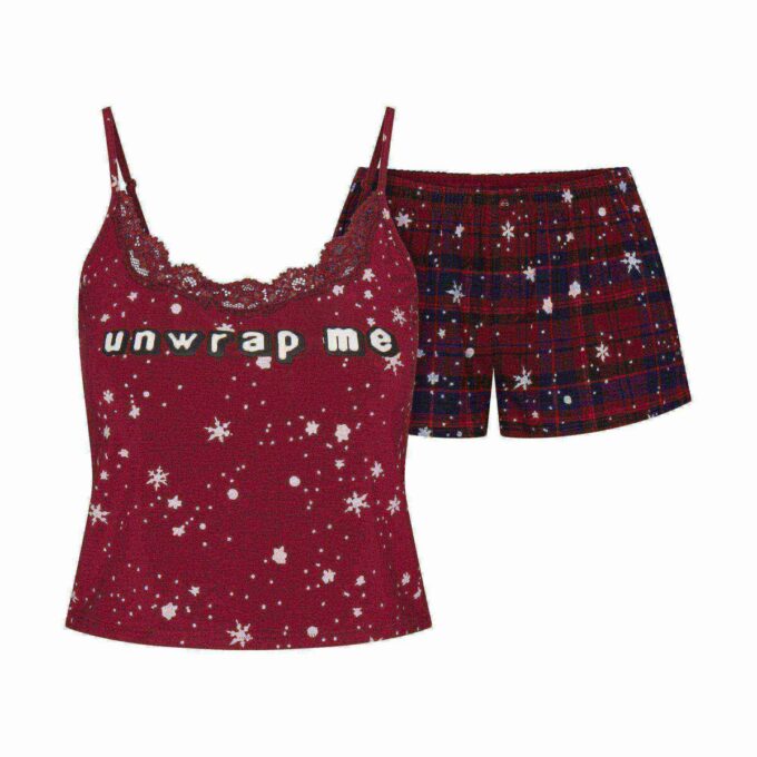 KAKTUS PLANTE FLEA MARKET X SKIMS SKIMS SLEEP BLONDE TANKE OG FLANELL SHORTS SETT