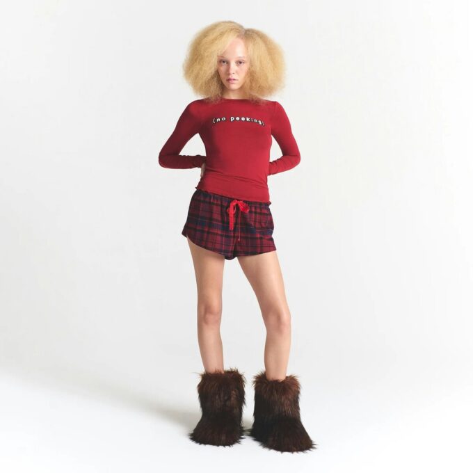 KAKTUS PLANTE FLEA MARKET X SKIMS SKIMS SLEEP FLANELL SHORT SETT