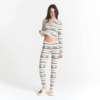 KAKTUSPLANTE FLEA MARKET X SKIMS BOMULLSRIBBE HENLEY OG LEGGINGS-SETT