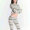 KAKTUSPLANTE FLEA MARKET X SKIMS BOMULLSRIBBE HENLEY OG LEGGINGS-SETT