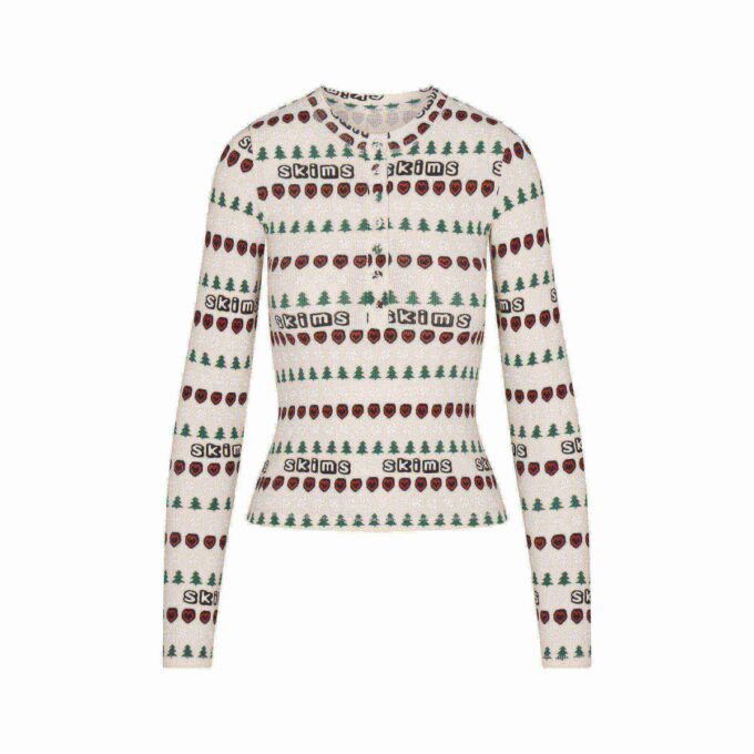 KAKTUSPLANTE FLEA MARKET X SKIMS BOMULLSRIBBE HENLEY OG LEGGINGS-SETT