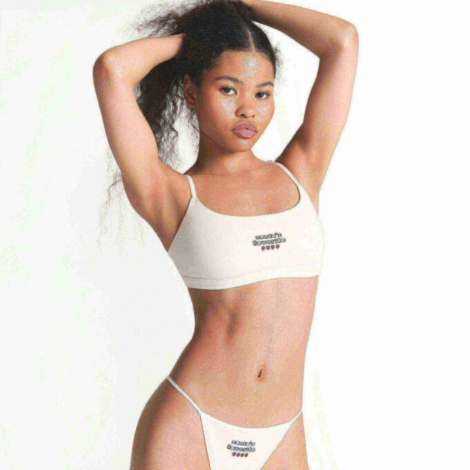 Kaktusplante Loppemarked X Skims bomullsjersey kule-bralette 2-pakning