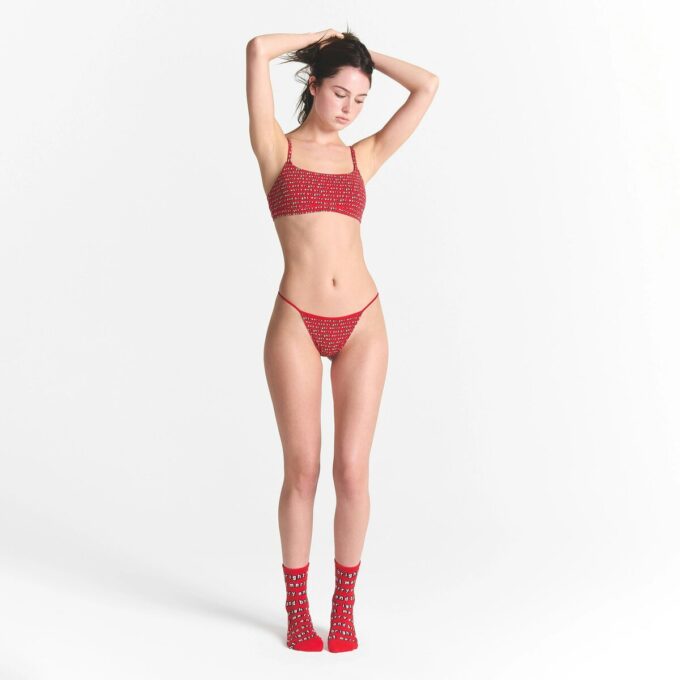 Kaktusplante Loppemarked X Skims bomullsjersey-strengbikini 5-pakning