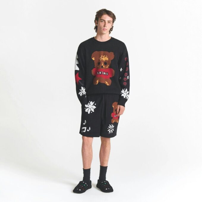 Kaktusplante Loppemarked X Skims bomullsstrikk herre intarsia shorts