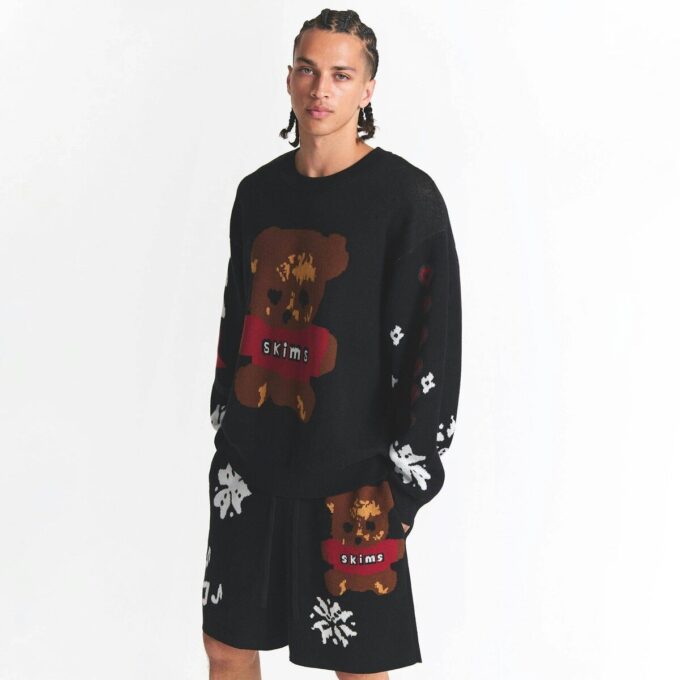 Kaktusplante Loppemarked X Skims bomullsstrikk herre intarsia shorts