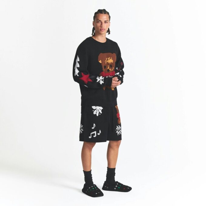 Kaktusplante Loppemarked X Skims bomullsstrikk herre intarsia shorts
