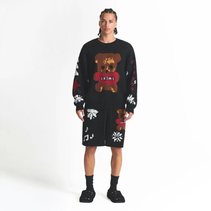 Kaktusplante Loppemarked X Skims bomullsstrikk herre intarsia shorts