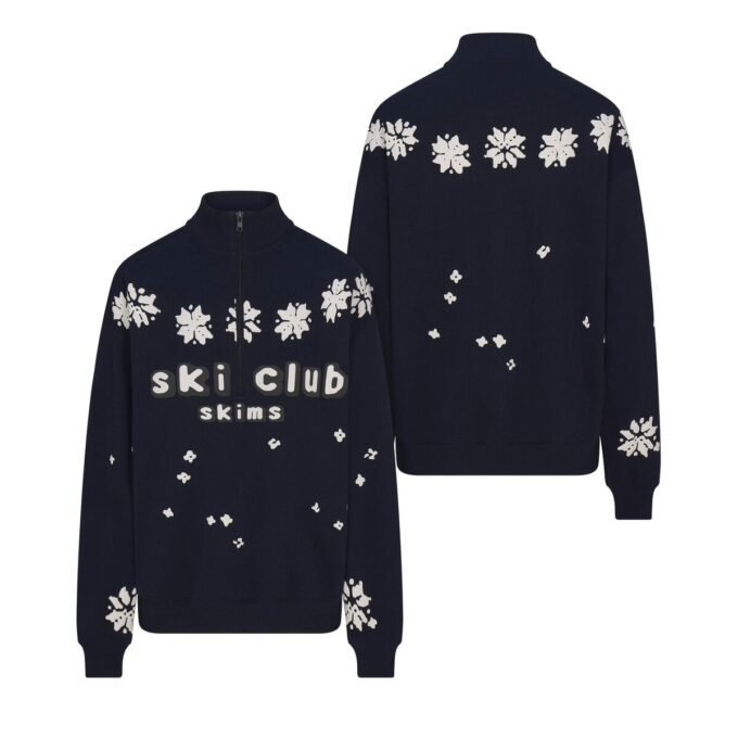 Kaktusplante Loppemarked X Skums bomullsfleece overdimensjonert kvartglidelås