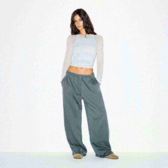 KJÆRESTE FLEECE OVERSIZED BUKSE MED RETT BEN