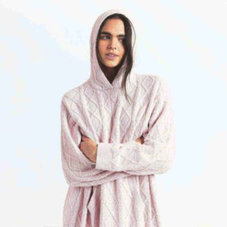 KOSELIG LETT OVERSIZED KABELSTRIKKET LANG KJOLE