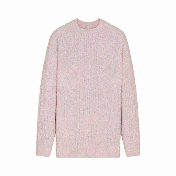 KOSELIG LETT OVERSIZERET KABELSTRIKKET GENSER MED CREWNECK-HALS KOSELIG LETT OVERSIZERET KABELSTRIKKET GENSER MED CREWNECK-HALS