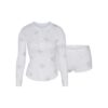 LOGO PLYSH POINTELLE RHINESTONE HENLEY-SETT