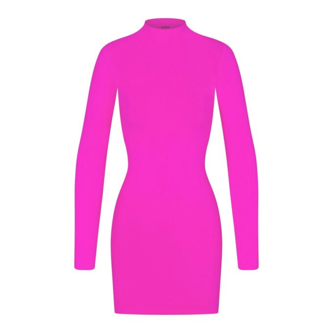 MYK, GLATTENDE, SØMLØS TURTLENECK-MINIKJOLE
