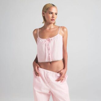 Nattbluse i bomullspoplin