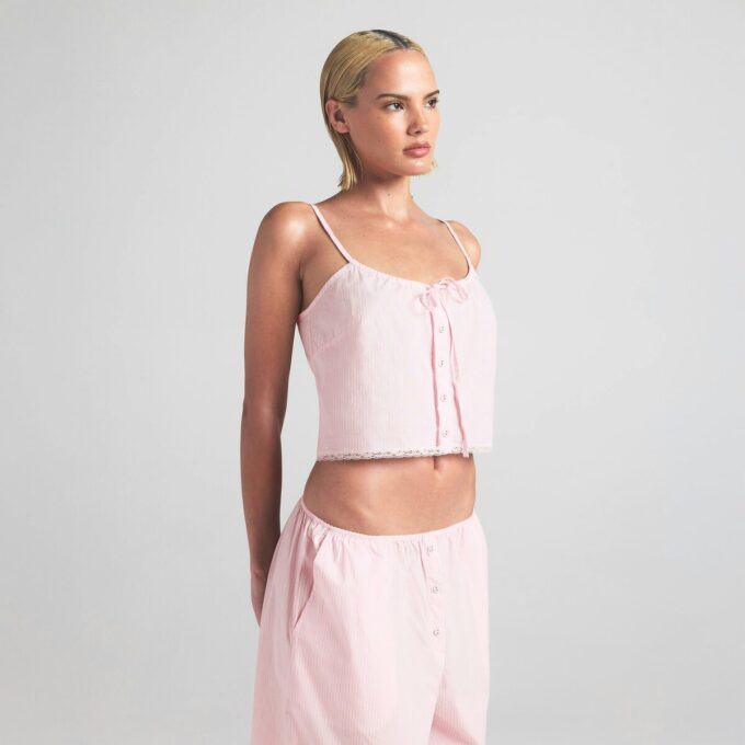 Nattbluse i bomullspoplin