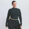 NikeSKIMS VINTAGE SØMLØS CROP-TOP MED HØY HALS