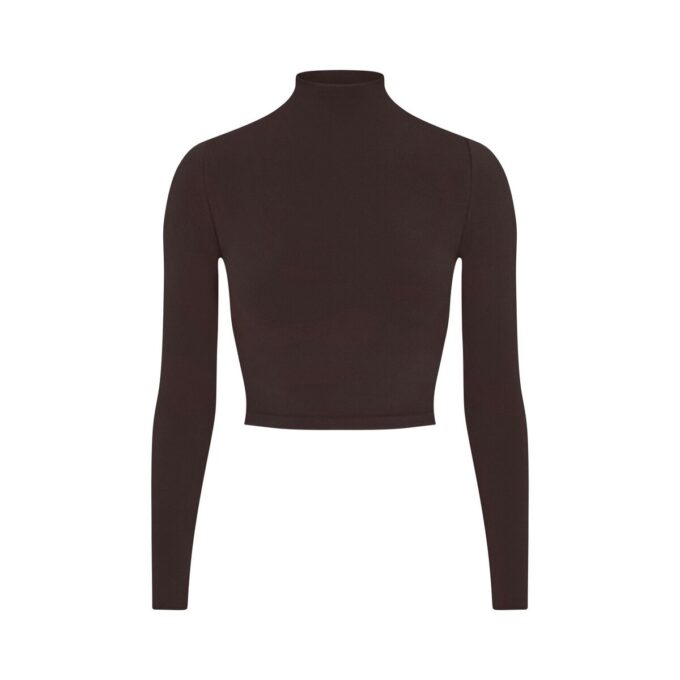 NikeSKIMS VINTAGE SØMLØS CROP-TOP MED HØY HALS
