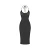 RINESTENSTRIKKET HALTER MIDI-SLIPKJOLE