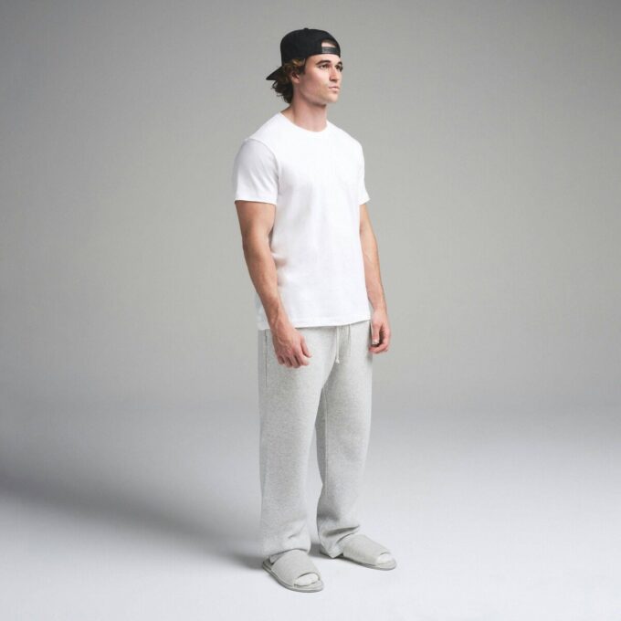 SKIMS BOMULL HERRE KLASSISK T-SKJORTE