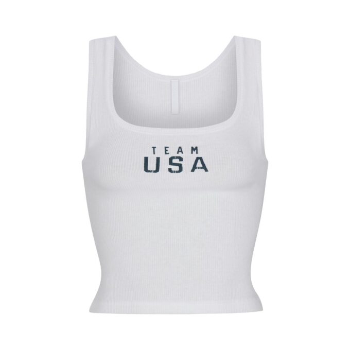 SKIMS FOR TEAM USA BOMULLSRIBBEDE PARALYMPISK TANK