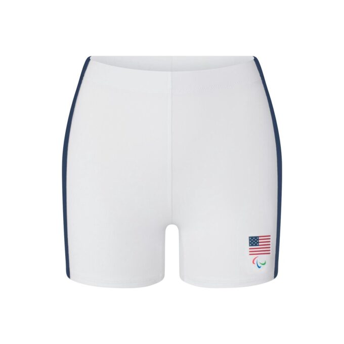 SKIMS FOR TEAM USA SIGNATURE SVØMMESHORT MED HØY LIVJE, PARALYMPISK