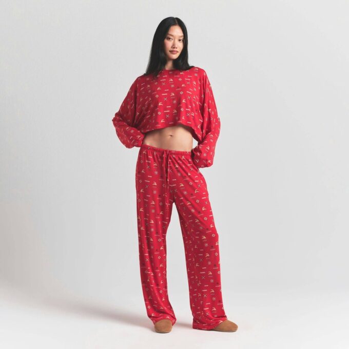 SKIMS SLEEP CROPPED LANGERMET OG BUKSESETT