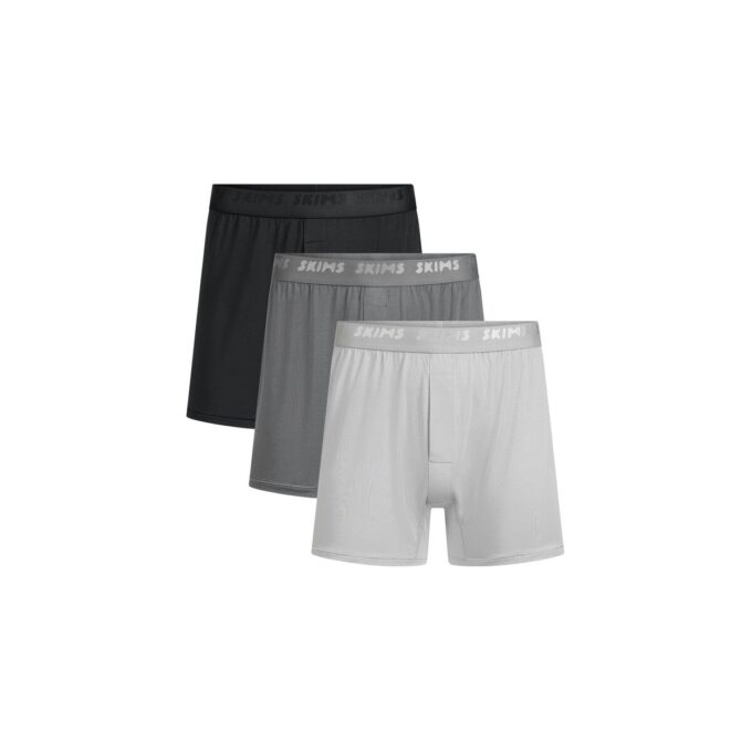SKIMS STRETCH HERRE STRIKKET BOXER 3-PAKNING