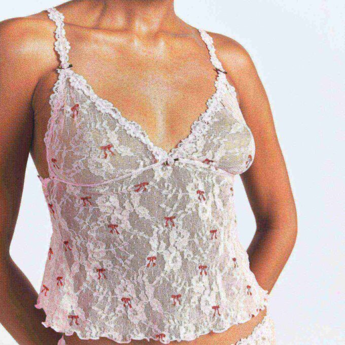 STRETCH BLONDE TREKANTET CAMI OG SHORTS SETT