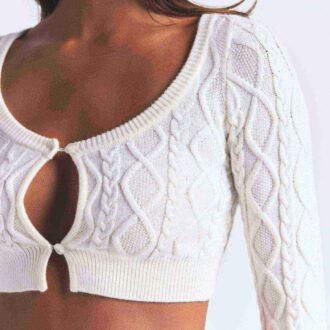 STRIKKET GENSER MED BESKREVET CARDIGAN