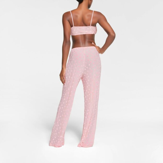 TRANSPARENT FLØYELSBRALETTE MED KNYTING FORAN