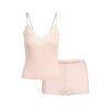 TRANSPARENT RIBBELT BLONDE-CAMI OG SHORTS-SETT
