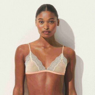 TRANSPARENT RIBBELT BLONDE TREKANT BRALETTE