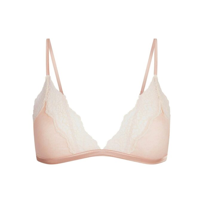 TRANSPARENT RIBBELT BLONDE TREKANT BRALETTE